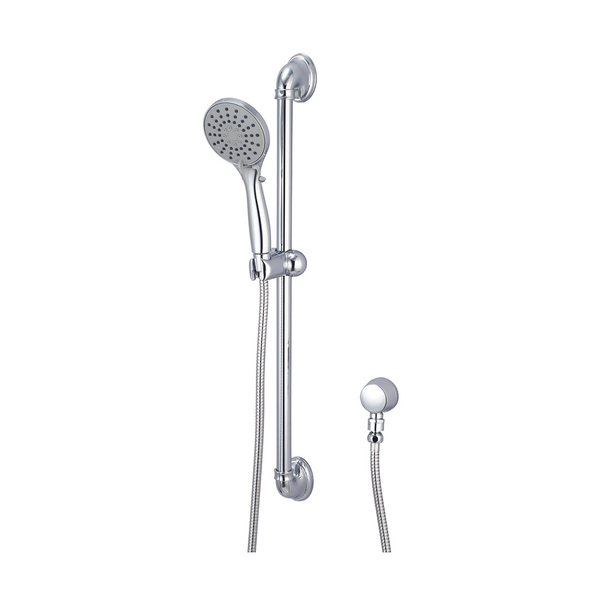 Olympia Faucets Handheld Shower Set, Wallmount, Polished Chrome, Style: Traditional P-4430-E1.5